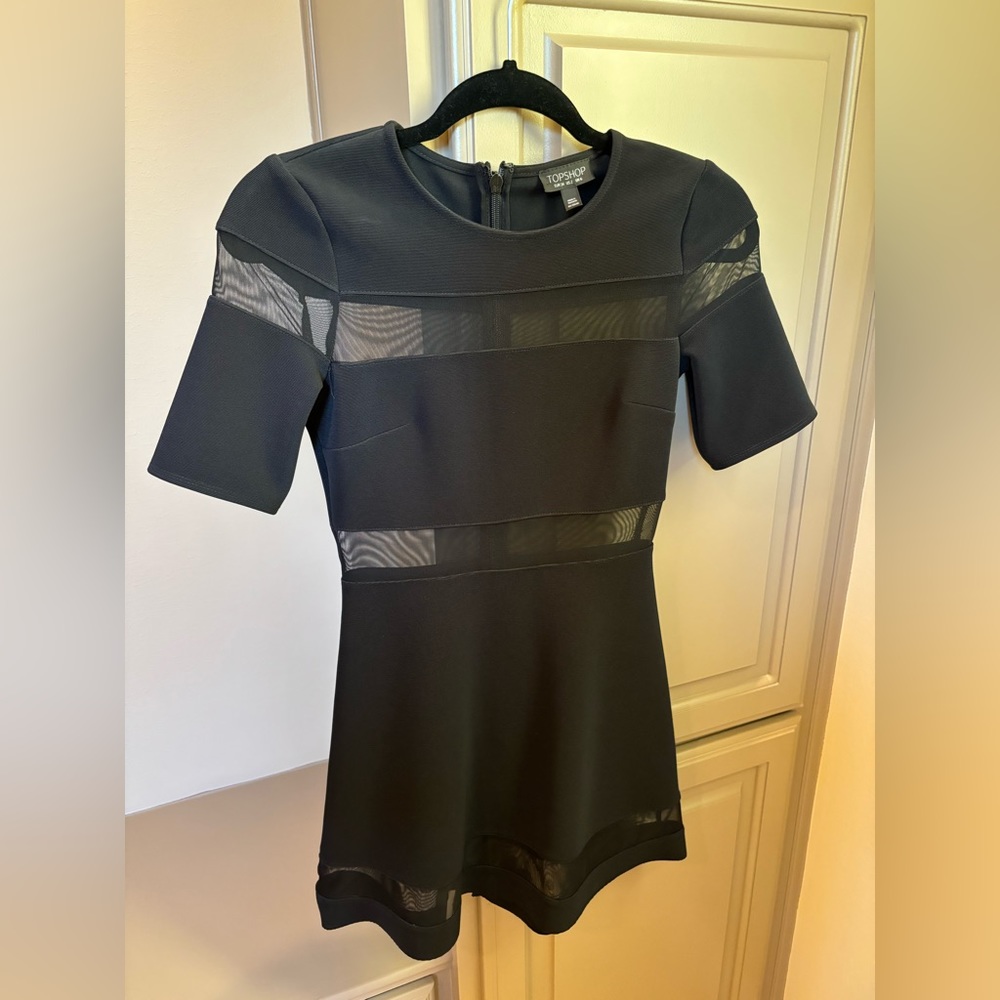 Top shop dress! Black and sheer, goes perfectly with a strapless bra